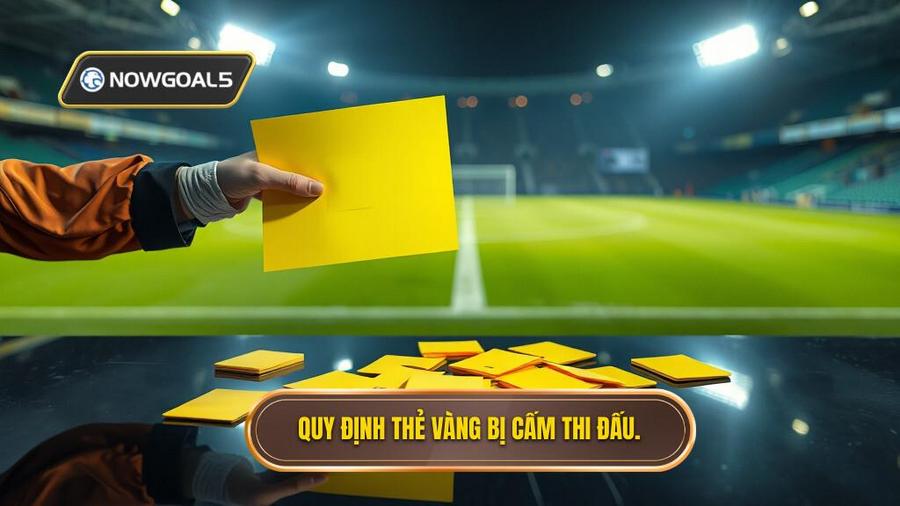 2. Quy định thẻ vàng bị cấm thi đấu.