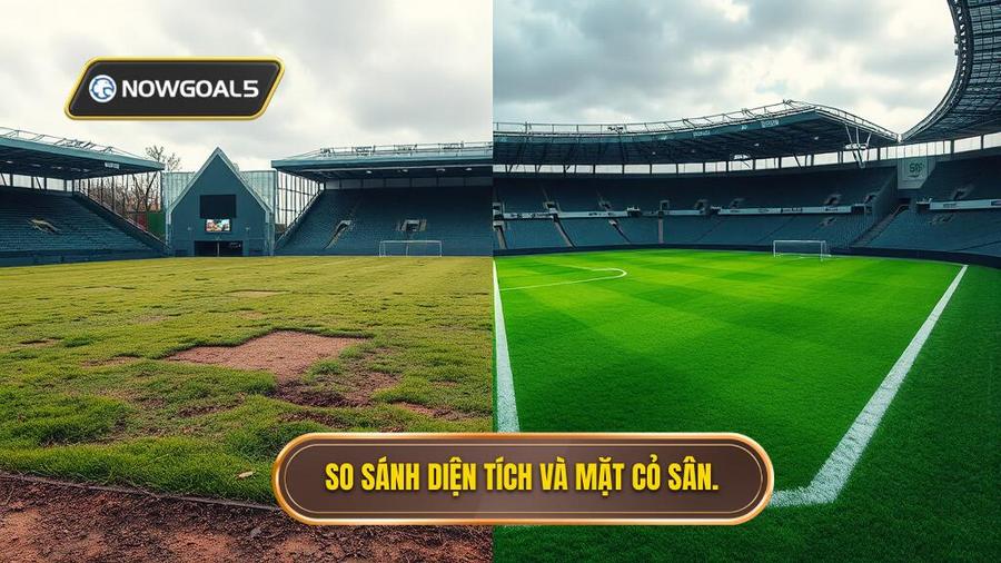 Sự khác biệt về diện tích sân và chất lượng mặt cỏ